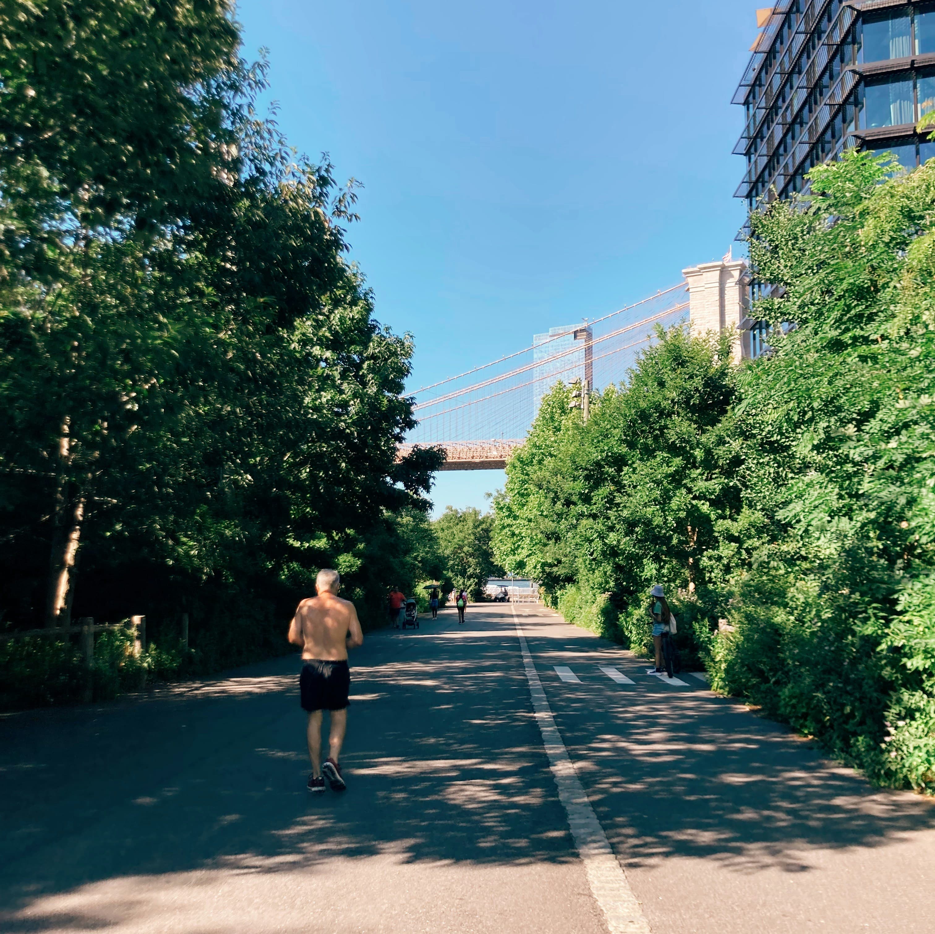 Jogger in Brooklyn Bridge Park